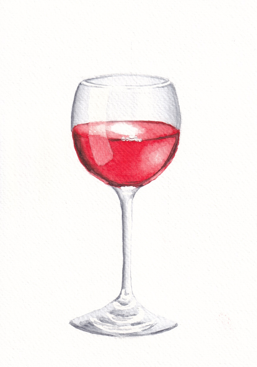 Watercolor Wineglass